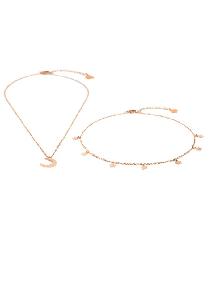 Necklaces Star Choker Moon Necklace Jewelry Set Rose Gold Hey Happiness