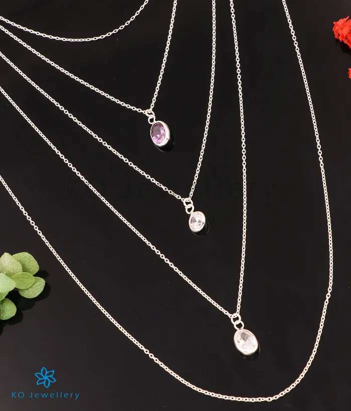 Necklaces The Alluring Silver 5 Layered Necklace Imported