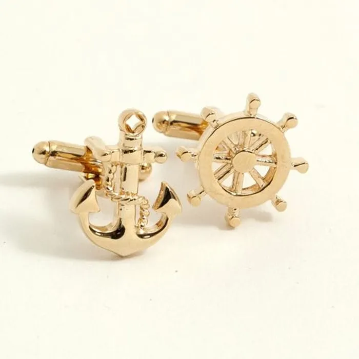 PreStyled Sets Bey Berk Bey Berk Gold Plated Ships Anchor Wheel Cufflinks PreStyled Sets Bey Berk Bey Berk Gold Plated Ships Anchor Wheel Cufflinks
