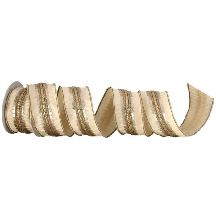 PreStyled Sets Regency International Regency International 25X5Y Scalloped Braid Dupion Ribbon Cream Gold PreStyled Sets Regency International Regency International 25X5Y Scalloped Braid Dupion Ribbon Cream Gold