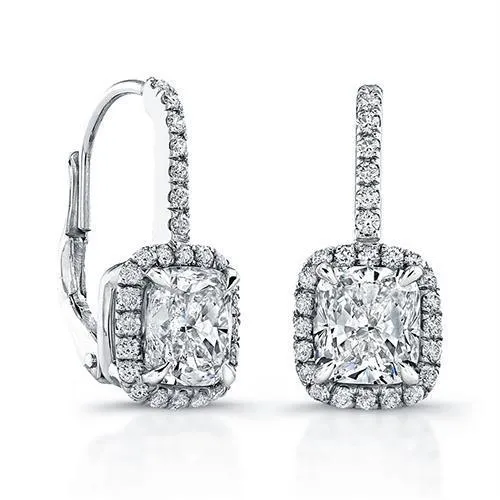 Radiant Round Natural Earth Mined Diamonds 350 Ct Leverback Ear Ring White Gold GB Rings Radiant Round Natural Earth Mined Diamonds 350 Ct Leverback Ear Ring White Gold GB Rings