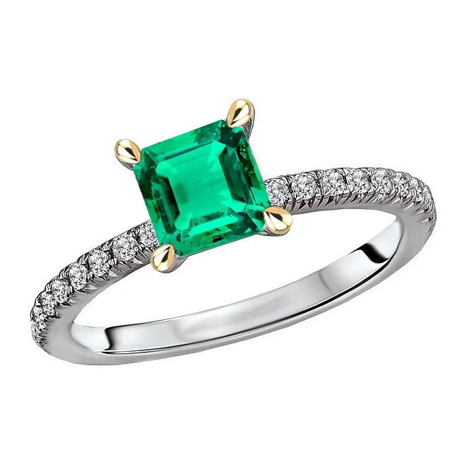 Rings Asscher Cut Green Emerald Ring With Accents Anniversary Jewelry HarryChadEntcom Rings Asscher Cut Green Emerald Ring With Accents Anniversary Jewelry HarryChadEntcom