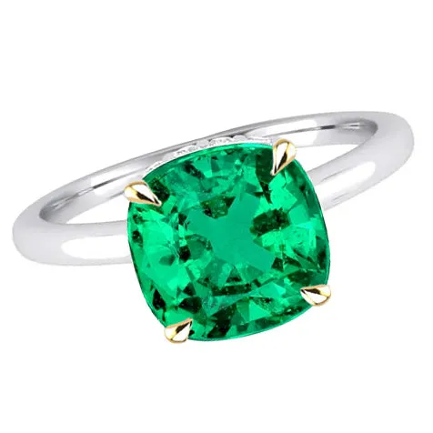 Rings Cute Cushion Cut Green Emerald Ring HarryChadEntcom