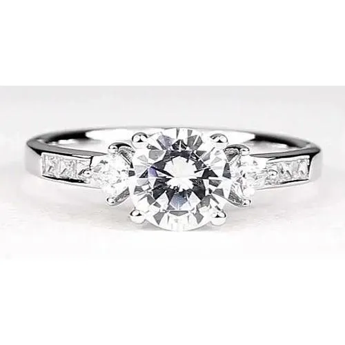 Rings Engagement Ring 2 Carats Round Real Natural Earth Mined Diamond White Gold 14K Vs1 F GB Rings Engagement Ring 2 Carats Round Real Natural Earth Mined Diamond White Gold 14K Vs1 F GB