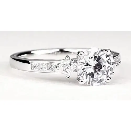 Rings Engagement Ring 2 Carats Round Real Natural Earth Mined Diamond White Gold 14K Vs1 F GB Rings Engagement Ring 2 Carats Round Real Natural Earth Mined Diamond White Gold 14K Vs1 F GB