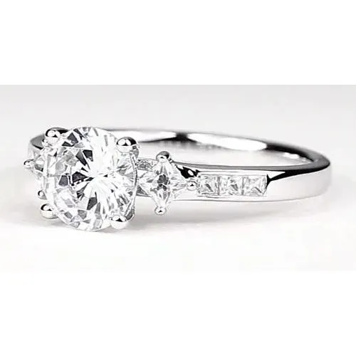 Rings Engagement Ring 2 Carats Round Real Natural Earth Mined Diamond White Gold 14K Vs1 F GB Rings Engagement Ring 2 Carats Round Real Natural Earth Mined Diamond White Gold 14K Vs1 F GB