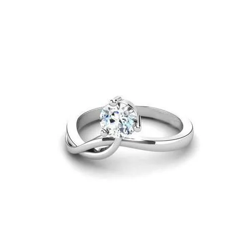 Rings GB 125 Carat Solitaire Twisted Shank Round Natural Earth Mined Diamond Ring White Gold Rings GB 125 Carat Solitaire Twisted Shank Round Natural Earth Mined Diamond Ring White Gold