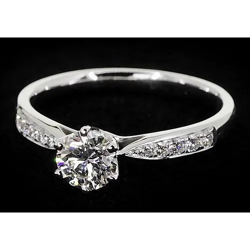 Rings GB 175 Carats Round Natural Earth Mined Diamond Engagement Ring White Gold 14K Rings GB 175 Carats Round Natural Earth Mined Diamond Engagement Ring White Gold 14K
