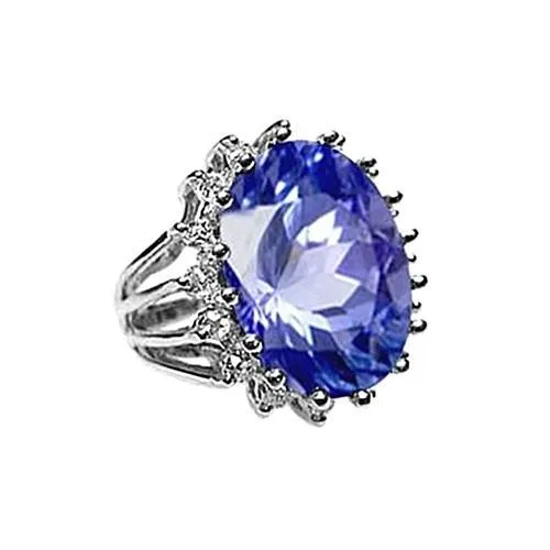 Rings GB 10 Carat Big Sapphire Engagement Ring