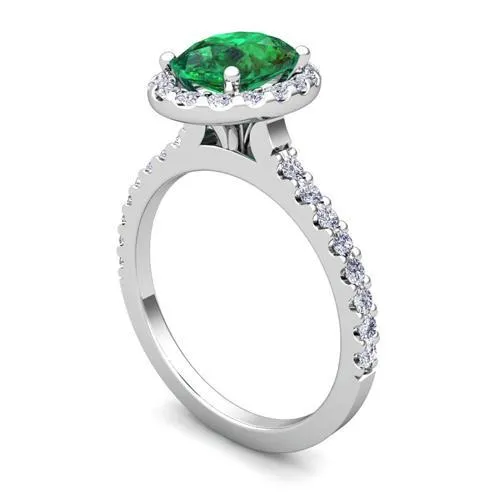 Rings GB 430 Ct Oval Green Emerald And Natural Earth Mined Diamond Engagement Ring Rings GB 430 Ct Oval Green Emerald And Natural Earth Mined Diamond Engagement Ring