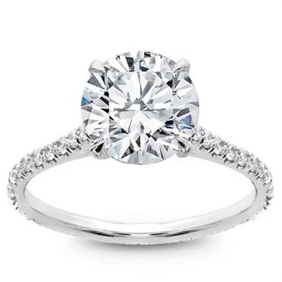 Rings GB 78 Ct Solitaire Accented Brilliant Cut Lab Grown Diamonds Wedding Ring Rings GB 78 Ct Solitaire Accented Brilliant Cut Lab Grown Diamonds Wedding Ring