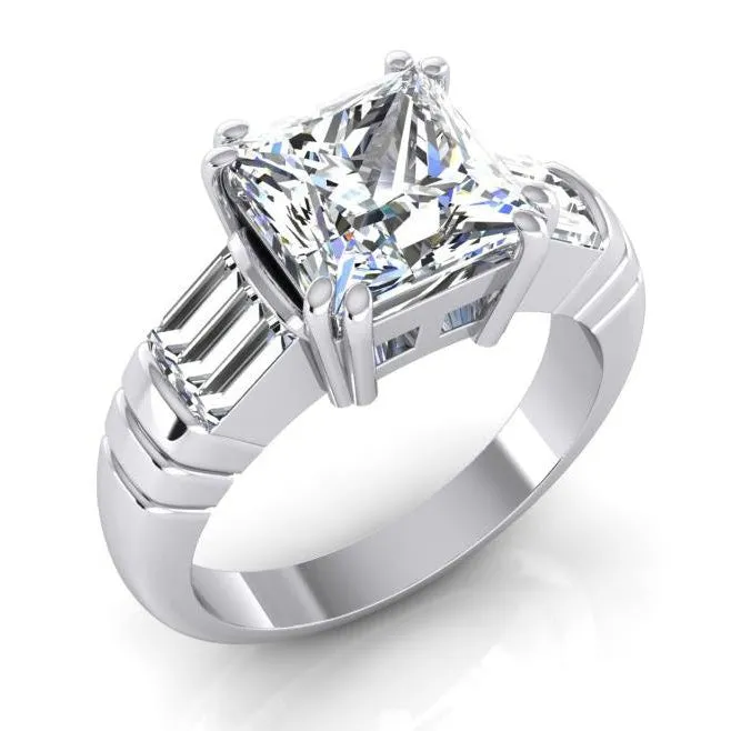 Rings GB Big Natural Earth Mined Diamond Ring 450 Ct Three Stone Gold Engagement Ring Rings GB Big Natural Earth Mined Diamond Ring 450 Ct Three Stone Gold Engagement Ring