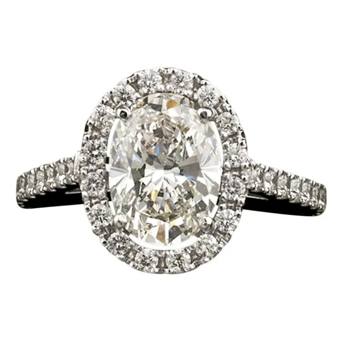 Rings GB Big Oval Center Lab Grown Diamond Women Halo Engagement Ring 2820 Ct White Gold Rings GB Big Oval Center Lab Grown Diamond Women Halo Engagement Ring 2820 Ct White Gold