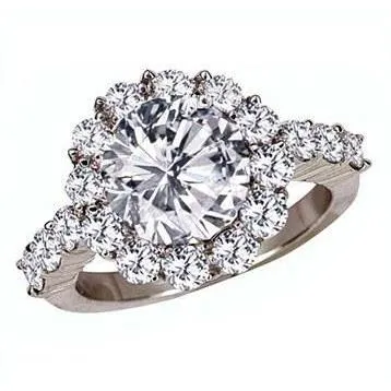 Rings GB Natural Earth Mined Diamond Engagement Halo Ring 150 Carats
