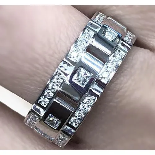 Rings GB Natural Earth Mined Diamond Eternity Wedding Band 272 Carats Men Jewelry