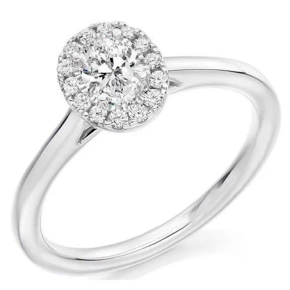 Rings GB Oval And Round Cut Halo Natural Earth Mined Diamonds Ring White Gold 14K 180 Carats Rings GB Oval And Round Cut Halo Natural Earth Mined Diamonds Ring White Gold 14K 180 Carats