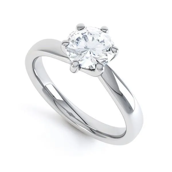 Rings GB Six Prong Set 160 Ct Solitaire Round Natural Earth Mined Diamond Wedding Ring White Gold Rings GB Six Prong Set 160 Ct Solitaire Round Natural Earth Mined Diamond Wedding Ring White Gold