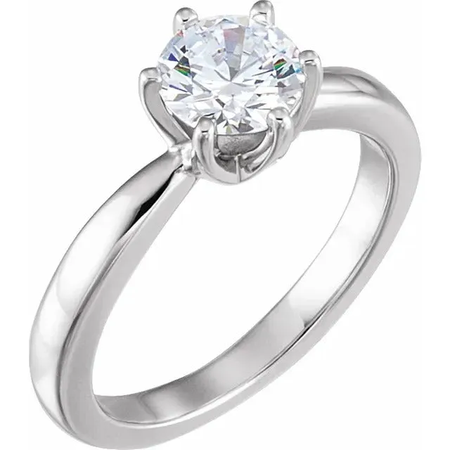 Rings GB Six Prong Set 160 Ct Solitaire Round Natural Earth Mined Diamond Wedding Ring White Gold