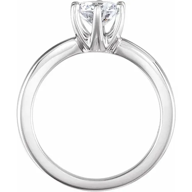 Rings GB Six Prong Set 160 Ct Solitaire Round Natural Earth Mined Diamond Wedding Ring White Gold