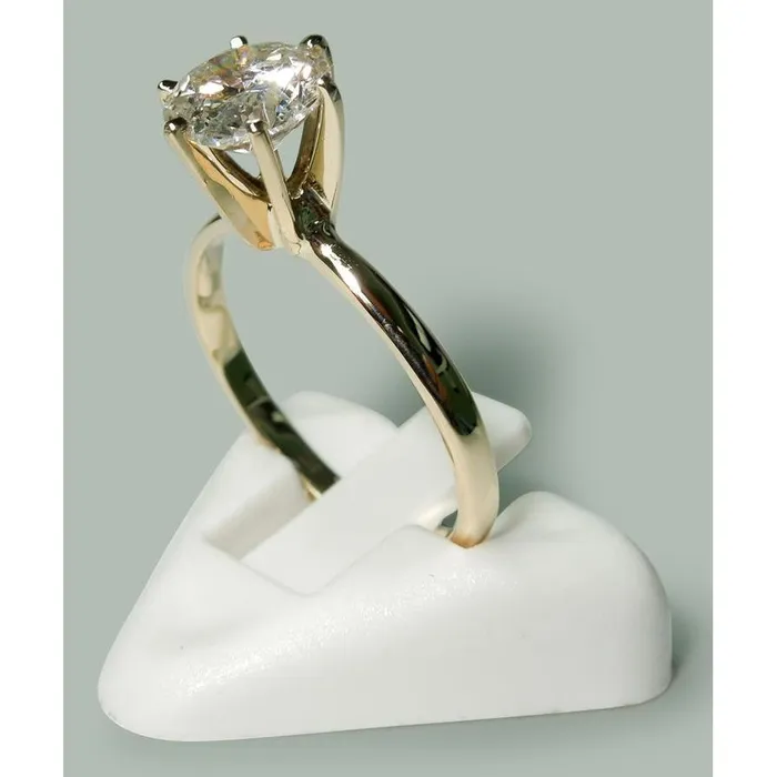 Rings GB Solitaire 150 Carat Round Natural Earth Mined Diamond Ring Yellow Gold 14K