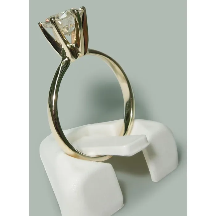 Rings GB Solitaire 150 Carat Round Natural Earth Mined Diamond Ring Yellow Gold 14K