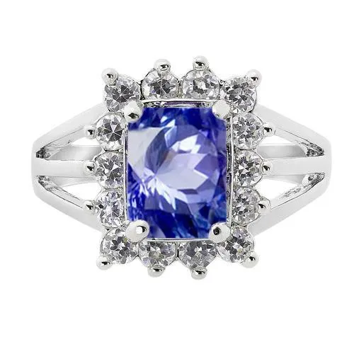 Rings GB White Gold Sri Lanka Sapphire Cushion Natural Earth Mined Diamonds Ring 6 Ct Rings GB White Gold Sri Lanka Sapphire Cushion Natural Earth Mined Diamonds Ring 6 Ct