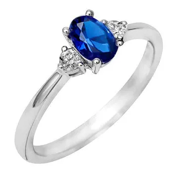 Rings GB White Oval Ceylon Blue Sapphire Natural Earth Mined Diamond 450 Carats Ring Rings GB White Oval Ceylon Blue Sapphire Natural Earth Mined Diamond 450 Carats Ring