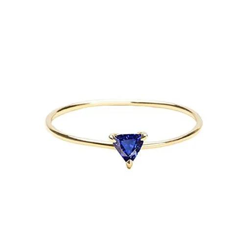 Rings HarryChadEntcom 050 Carats Solitaire Trillion Sapphire Ring Yellow Gold Jewelry Rings HarryChadEntcom 050 Carats Solitaire Trillion Sapphire Ring Yellow Gold Jewelry
