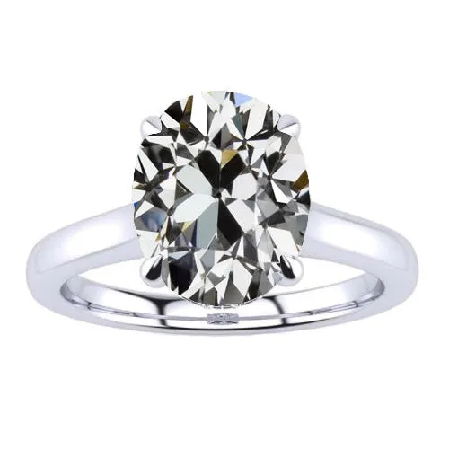 Rings HarryChadEntcom 8 Carats Oval Lab Grown Old Cut Big Solitaire Engagement Ring White Gold 14K Rings HarryChadEntcom 8 Carats Oval Lab Grown Old Cut Big Solitaire Engagement Ring White Gold 14K