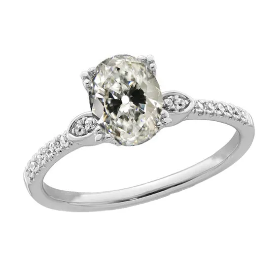 Rings HarryChadEntcom Anniversary Ring Oval Old Mine Cut Genuine Natural Earth Mined Diamond White Gold 425 Carats Rings HarryChadEntcom Anniversary Ring Oval Old Mine Cut Genuine Natural Earth Mined Diamond White Gold 425 Carats