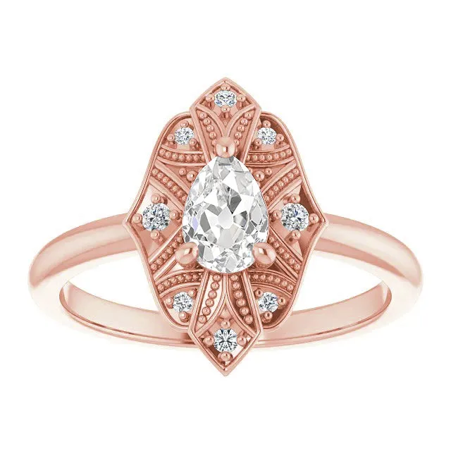Rings HarryChadEntcom Antique Style Halo Round Pear Old Cut Natural Earth Mined Diamond Ring 225 Carats Rings HarryChadEntcom Antique Style Halo Round Pear Old Cut Natural Earth Mined Diamond Ring 225 Carats