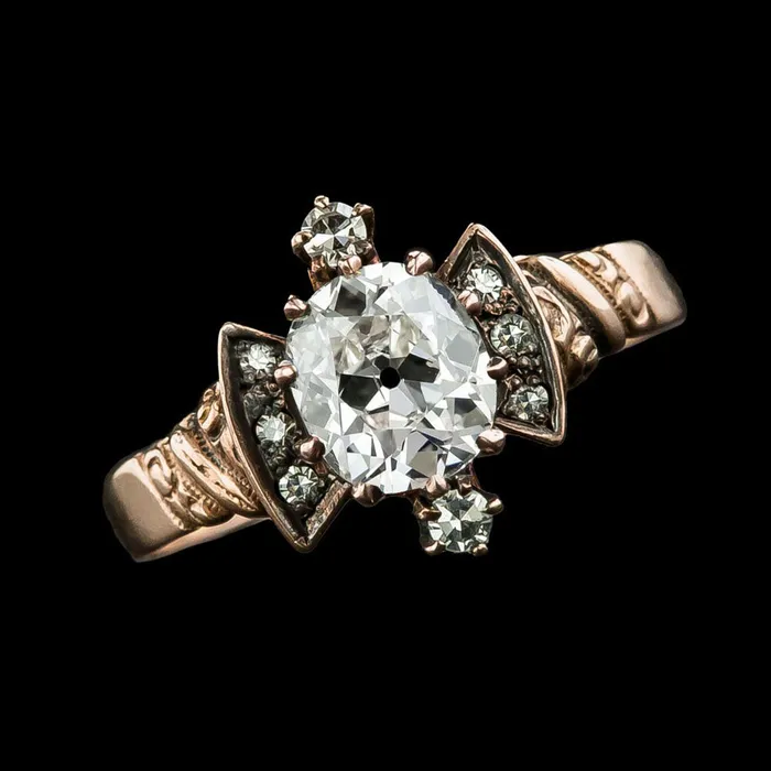 Rings HarryChadEntcom Engagement Ring Old Cut Cushion Natural Earth Mined Diamond Antique Style 425 Carats Rings HarryChadEntcom Engagement Ring Old Cut Cushion Natural Earth Mined Diamond Antique Style 425 Carats