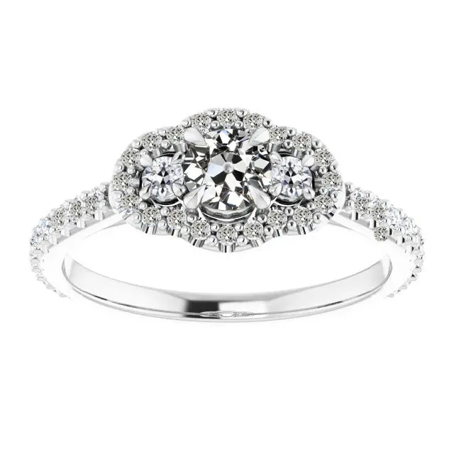 Rings HarryChadEntcom Halo Ring Round Old Mine Cut Natural Earth Mined Diamond 3 Stone Style Gold 5 Carats Rings HarryChadEntcom Halo Ring Round Old Mine Cut Natural Earth Mined Diamond 3 Stone Style Gold 5 Carats