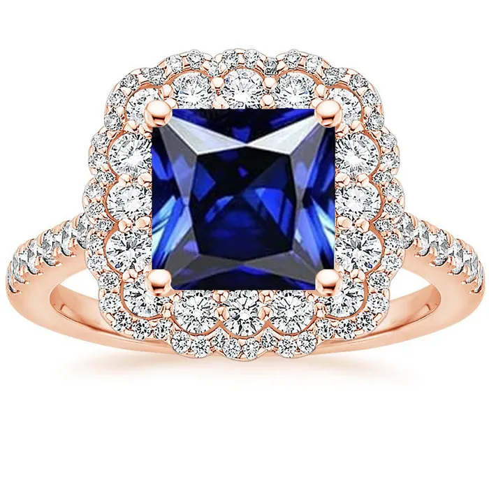 Rings HarryChadEntcom Halo Round Natural Earth Mined Diamond Ring Flower Style Princess Blue Sapphire 7 Carats Rings HarryChadEntcom Halo Round Natural Earth Mined Diamond Ring Flower Style Princess Blue Sapphire 7 Carats