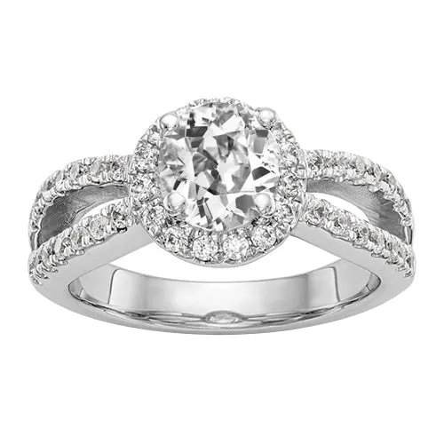 Rings HarryChadEntcom Halo Round Old Miner Natural Earth Mined Diamond Ring Split Shank Jewelry 450 Carats Rings HarryChadEntcom Halo Round Old Miner Natural Earth Mined Diamond Ring Split Shank Jewelry 450 Carats