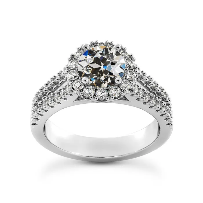 Rings HarryChadEntcom Halo Wedding Ring Old Miner Natural Earth Mined Diamond Double Row Accents 525 Carats Rings HarryChadEntcom Halo Wedding Ring Old Miner Natural Earth Mined Diamond Double Row Accents 525 Carats