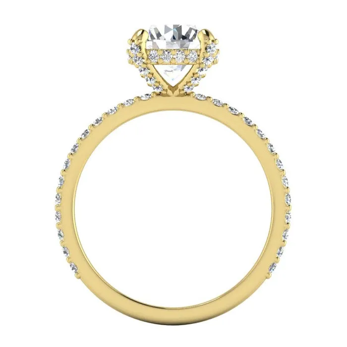 Rings HarryChadEntcom Hidden Halo Round Pave Mined Diamond Ring