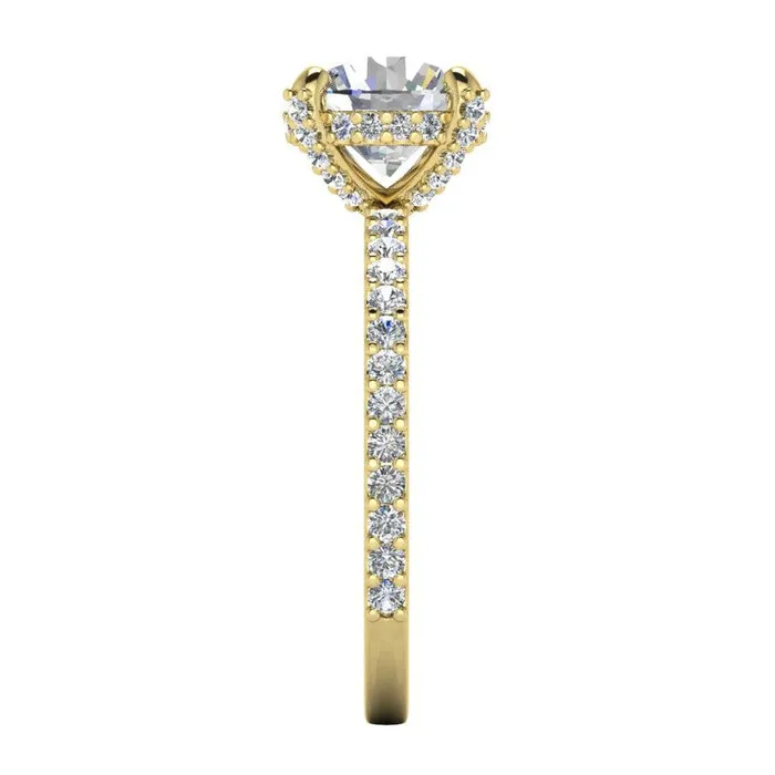 Rings HarryChadEntcom Hidden Halo Round Pave Mined Diamond Ring