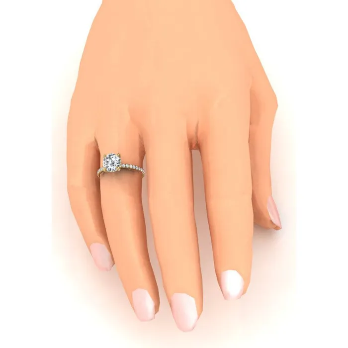 Rings HarryChadEntcom Hidden Halo Round Pave Mined Diamond Ring