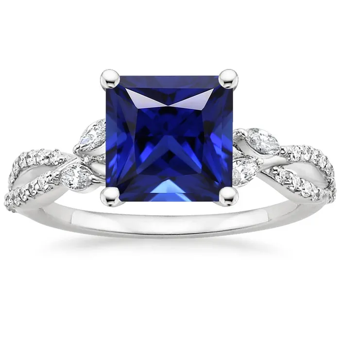 Rings HarryChadEntcom Natural Earth Mined Diamond Engagement Ring Princess Sri Lankan Sapphire Accents 6 Carat Rings HarryChadEntcom Natural Earth Mined Diamond Engagement Ring Princess Sri Lankan Sapphire Accents 6 Carat