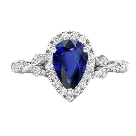 Rings HarryChadEntcom Pear Cut Sapphire Engagement Ring 250 Carats