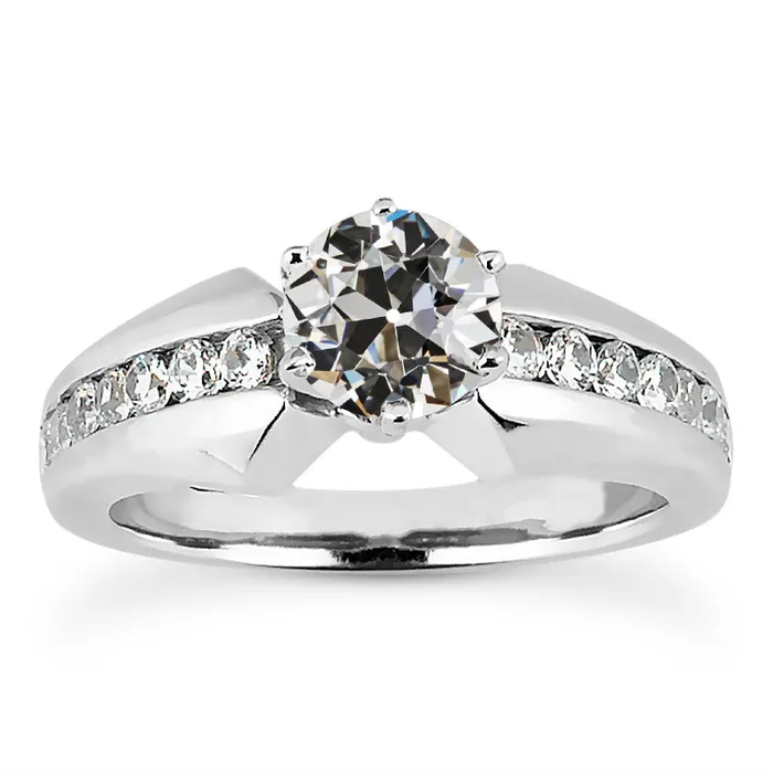 Rings HarryChadEntcom Round Old Cut Natural Earth Mined Diamond Ring 6 Prong Channel Set 5 Carats Gold Jewelry Rings HarryChadEntcom Round Old Cut Natural Earth Mined Diamond Ring 6 Prong Channel Set 5 Carats Gold Jewelry