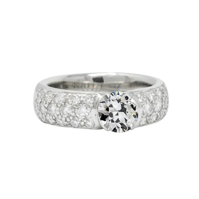 Rings HarryChadEntcom Round Old Mine Cut Real Natural Earth Mined Diamond Ring Pave Set 14K Gold 375 Carats Rings HarryChadEntcom Round Old Mine Cut Real Natural Earth Mined Diamond Ring Pave Set 14K Gold 375 Carats