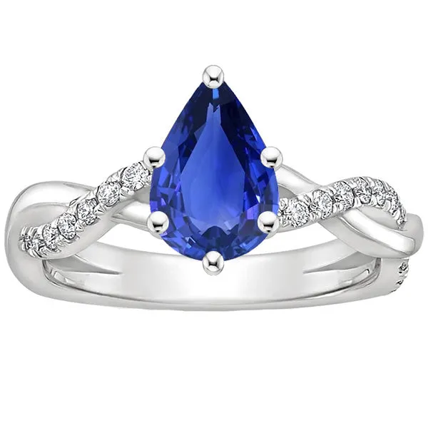 Rings HarryChadEntcom Solitaire Natural Earth Mined Diamond Ring With Accents Pear Blue Sapphire 475 Carats Rings HarryChadEntcom Solitaire Natural Earth Mined Diamond Ring With Accents Pear Blue Sapphire 475 Carats