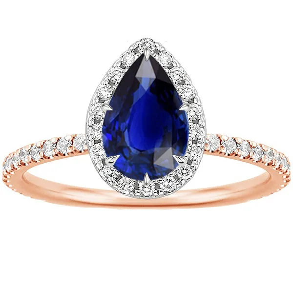 Rings HarryChadEntcom Two Tone Halo Ring Pear Blue Sapphire Natural Earth Mined Diamonds 4 Carats Jewelry Rings HarryChadEntcom Two Tone Halo Ring Pear Blue Sapphire Natural Earth Mined Diamonds 4 Carats Jewelry
