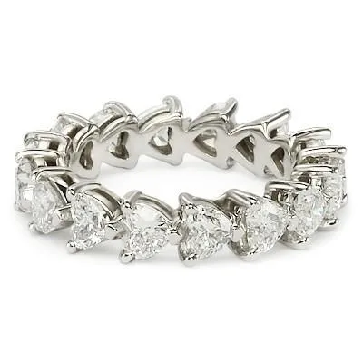 Rings Heart Shaped Natural Earth Mined Diamond Eternity Band GB