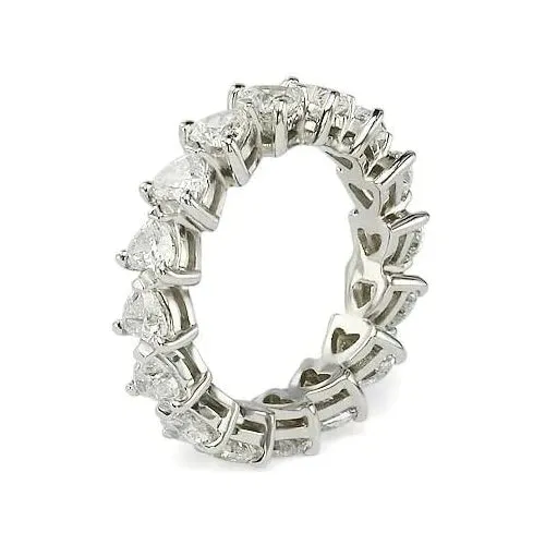 Rings Heart Shaped Natural Earth Mined Diamond Eternity Band GB