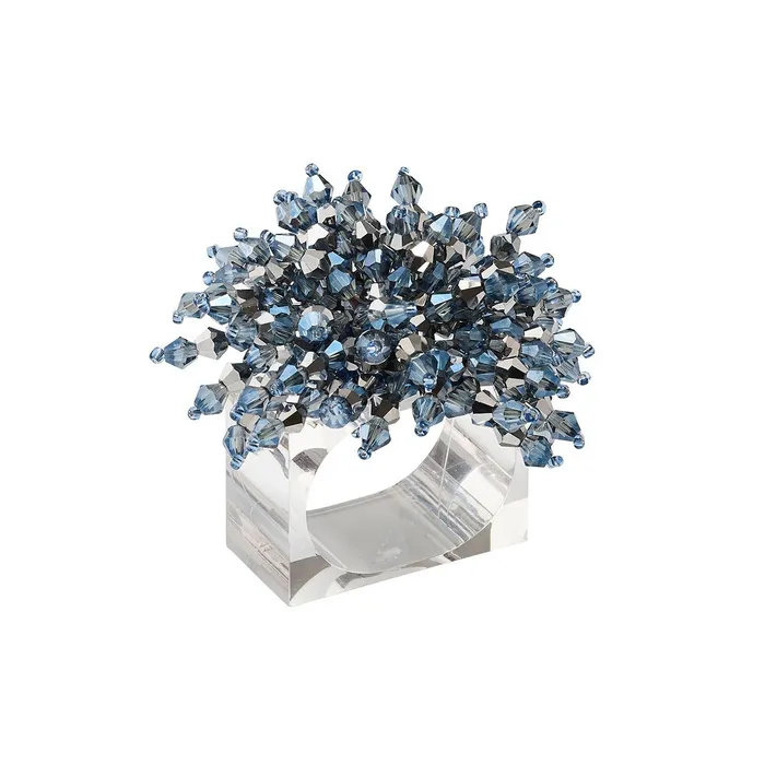 Rings Kim Seybert Kim Seybert Brilliant Napkin Ring In Midnight Silver Set of 4 Glass Rings Kim Seybert Kim Seybert Brilliant Napkin Ring In Midnight Silver Set of 4 Glass