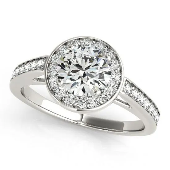 Rings Round Natural Earth Mined Diamond Engagement Halo Ring 150 Carats White Gold 14K GB Rings Round Natural Earth Mined Diamond Engagement Halo Ring 150 Carats White Gold 14K GB