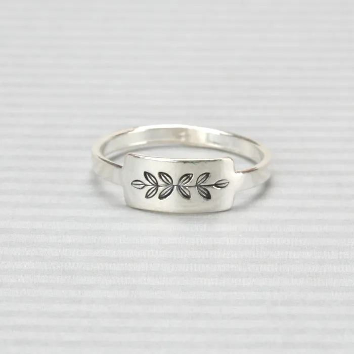 Rings Sterling Silver Tab Ring Stamping Blank SIZE 9 PSV